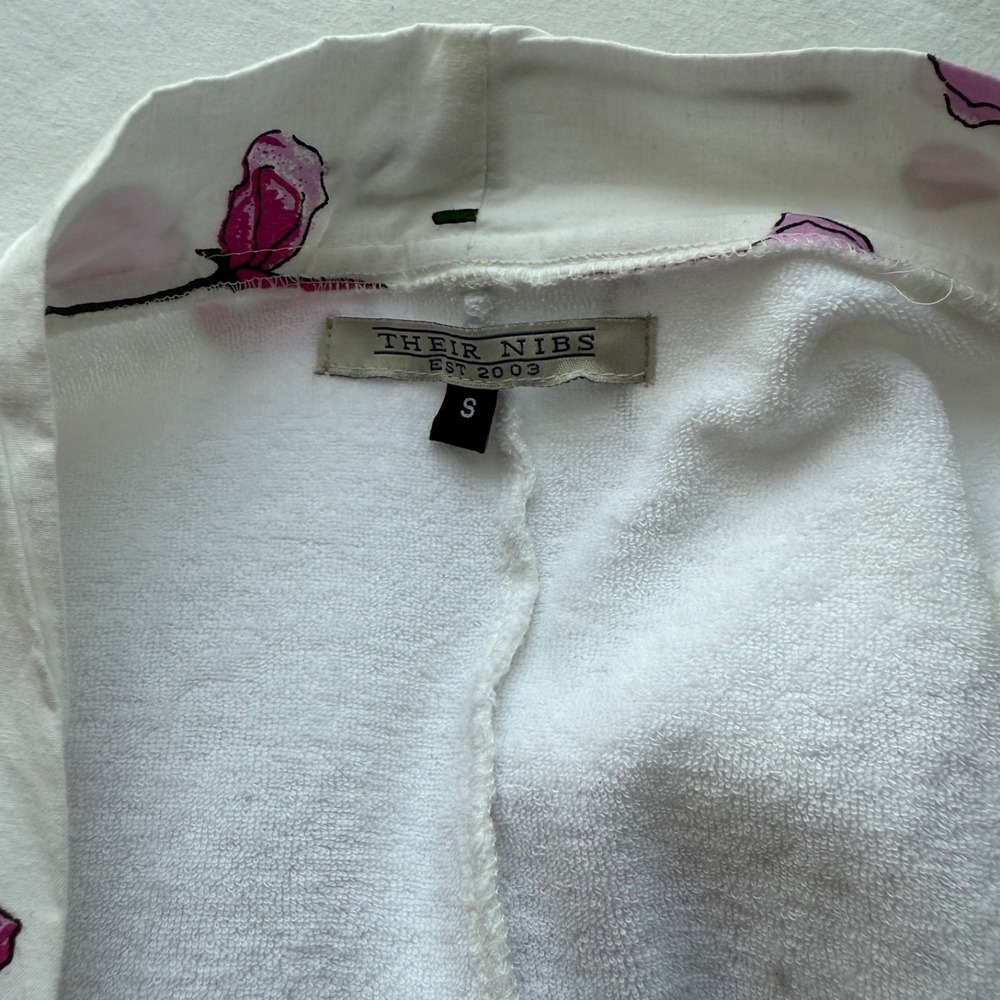 Their Nibs Grandma Robe Terry Lined Cotton Poppy Floral Wrap Belted S Womens - Picture 12 of 16